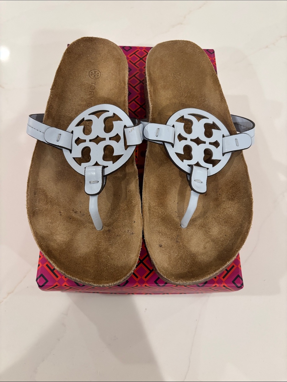 Tory Burch Light Blue Miller Thong Sandals